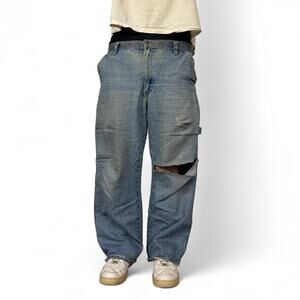 90s distressed grunge carpenter jeans